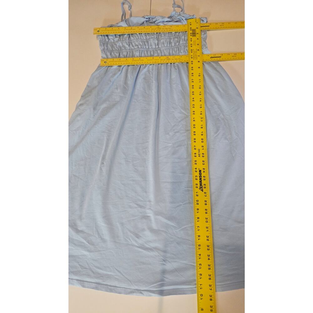 NEW Dokotoo Pastel Blue Sleeveless Maxi summer Cotton Dress w/ Pockets XL 4099 - Picture 7 of 11
